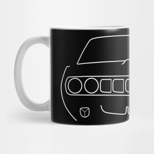 1971 vintage Plymouth Barracuda white outline graphic Mug